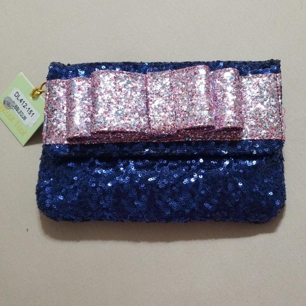 Deux Lux sequin bow clutch